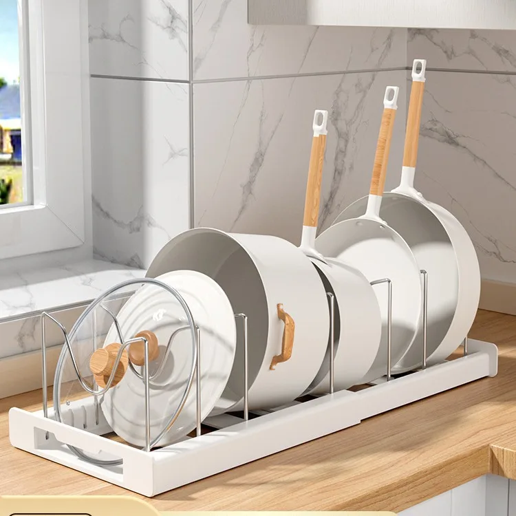Kitchen Baking Pan Organizer - Organizador de panelas expansível, rack com