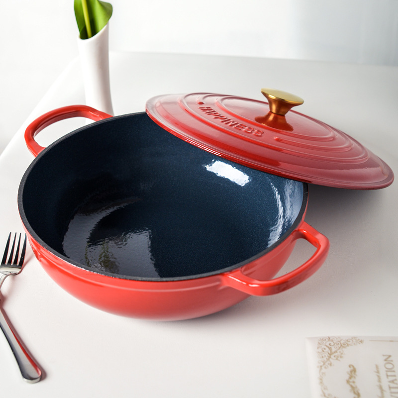 Bread Baking Kitchen Utensils - Forno holandês redondo de ferro fundido