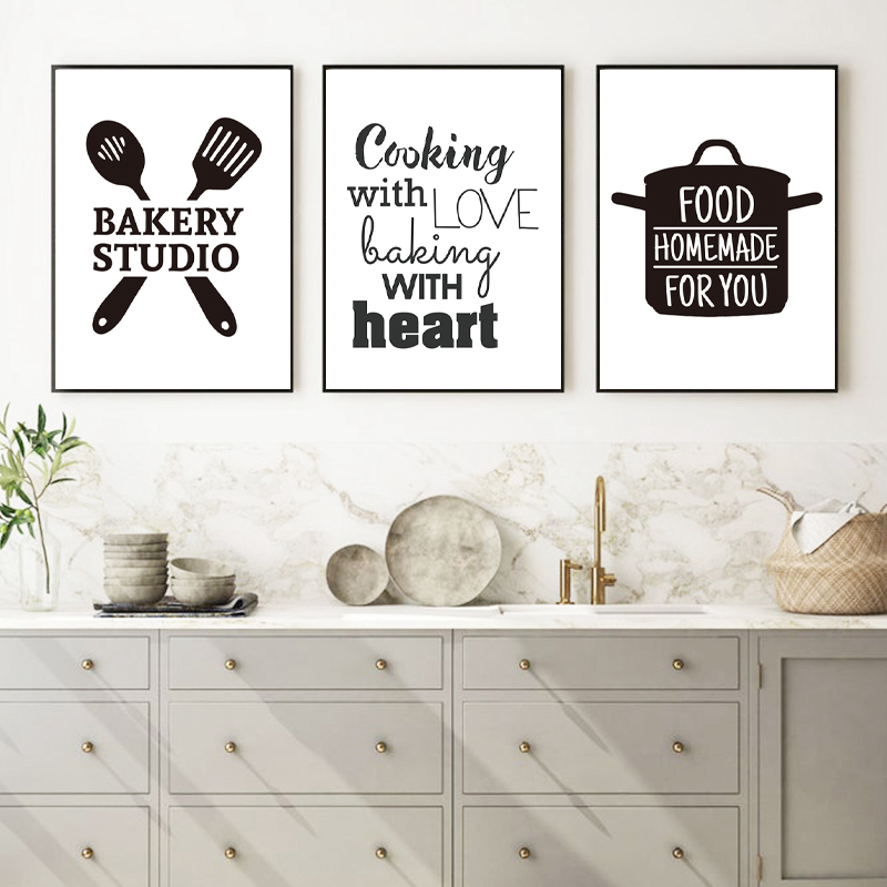 Kitchen Baking Quotes - Cozinhar Com Amor: Quadros Decorativos e