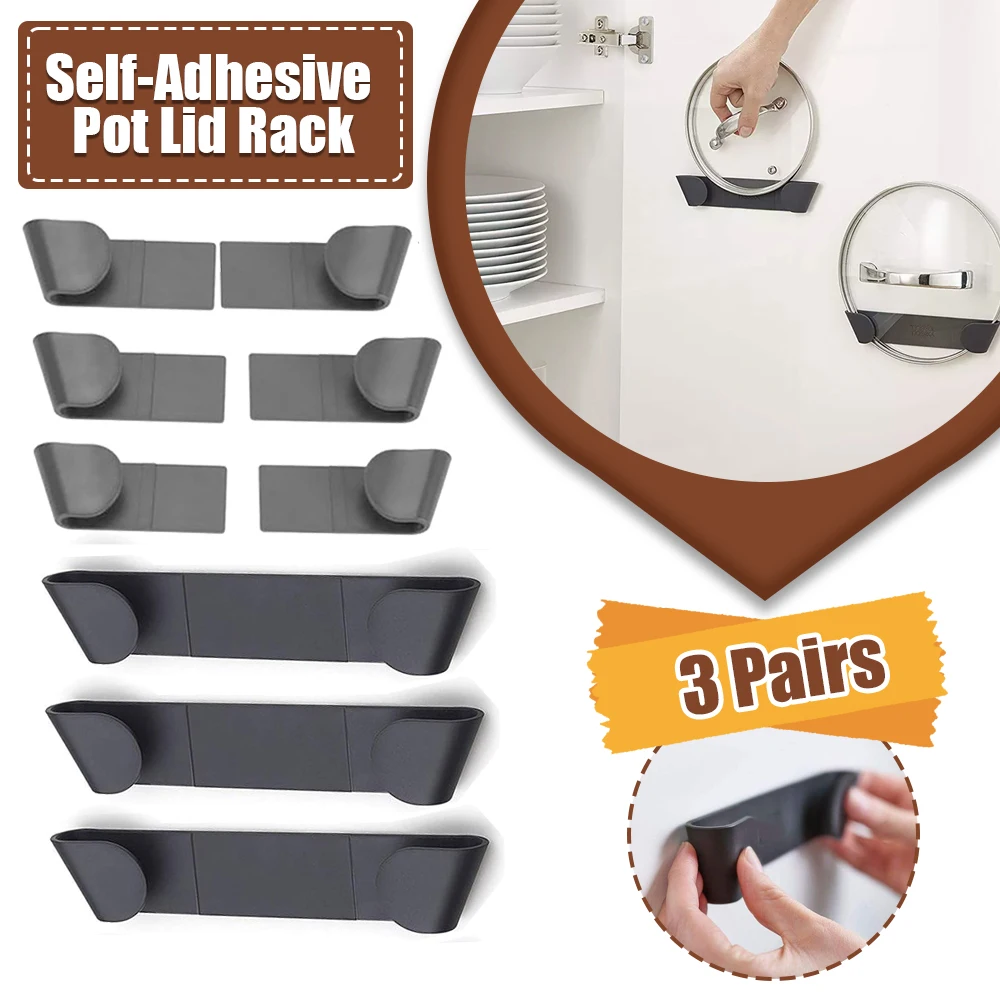 3 pares auto-adesivo pote tamp - Kitchen Baking Pan Organizer avaliação e preço